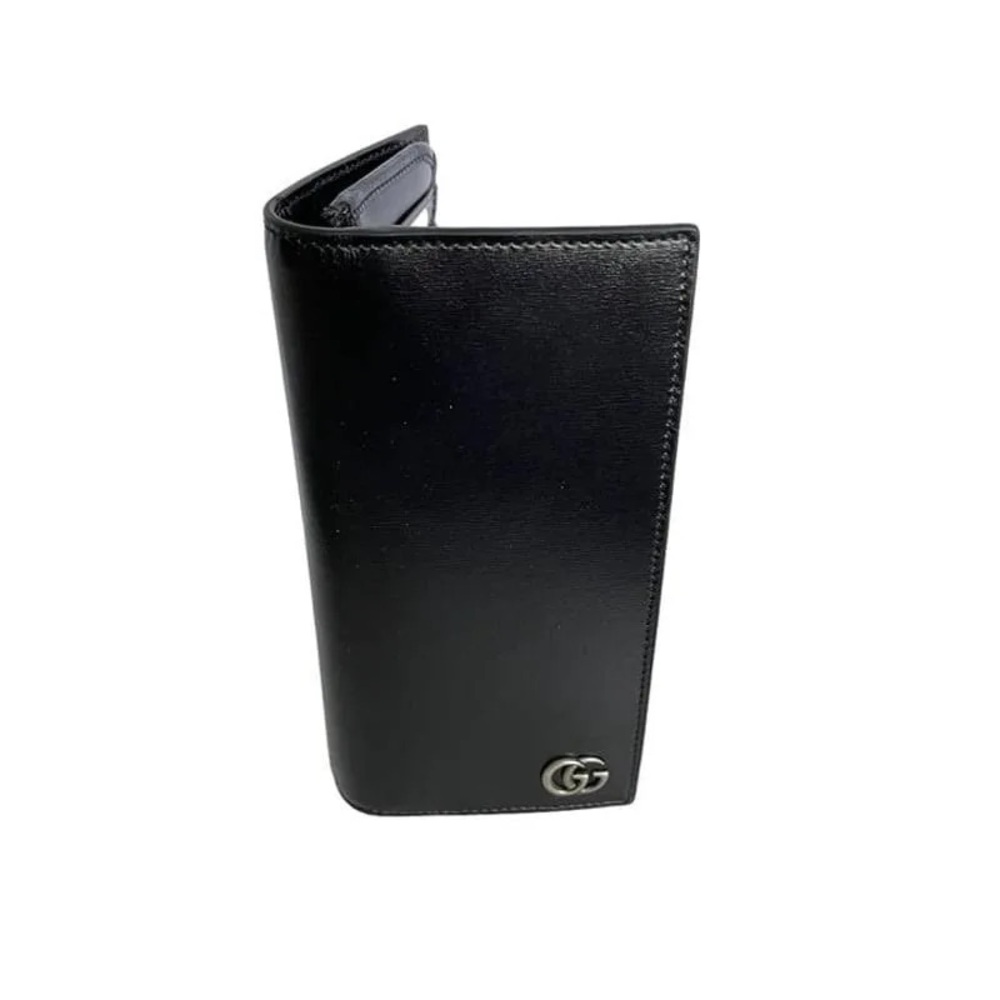 Gucci 428740 Men's Black Leather GG Marmont Vertical Wallet, Boarded Plutone - Picture 3 of 10